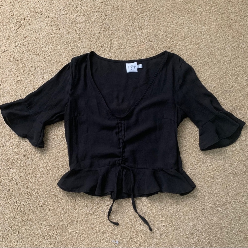Princess Polly Black v-neck blouse